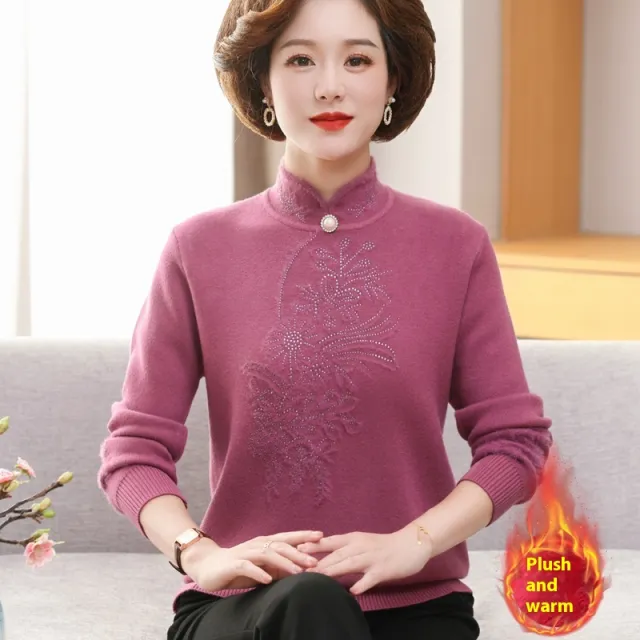 Autumn And Winter Women's Knitted One piece Velvet Sweater Purple - Shop at LoveMi