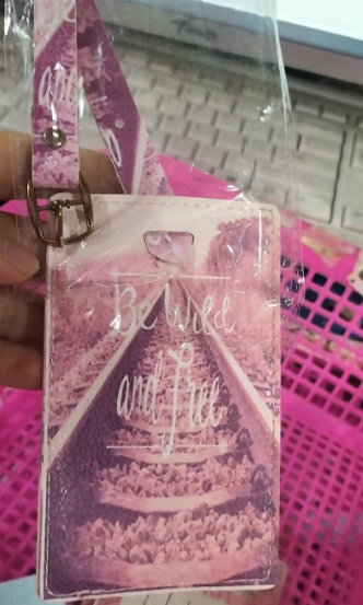 Pink railway Luggage tag