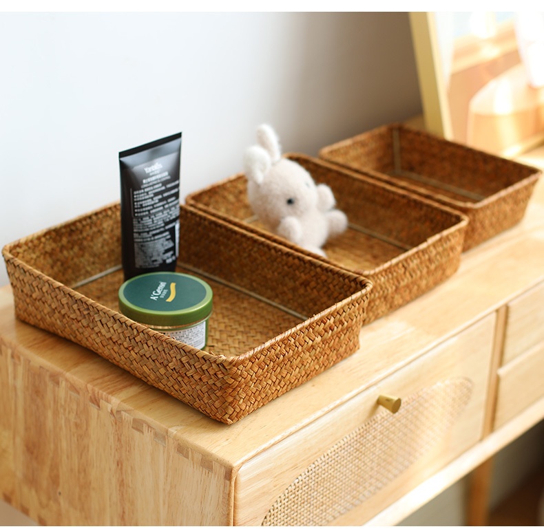 Title 7, Seaweed Woven Desktop Sundries Storage Basket