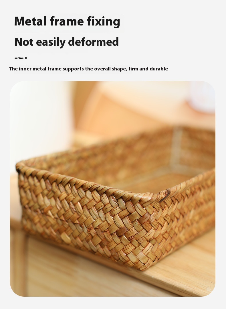 Title 2, Seaweed Woven Desktop Sundries Storage Basket