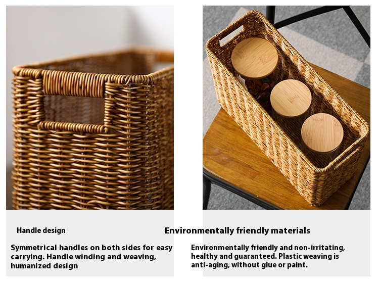 Title 5, Japanese Straw Magazine Basket for Stylish Stor...