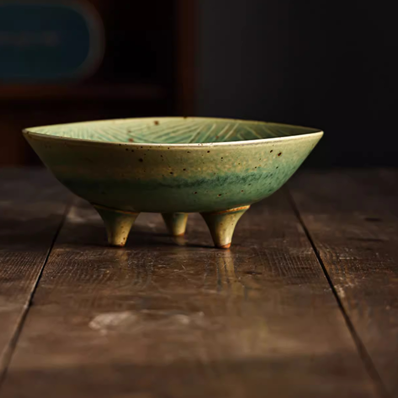 Title 2, Japanese Style Coarse Pottery Fruit Plate House...