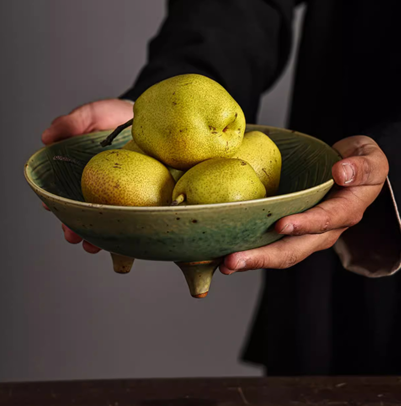 Title 5, Japanese Style Coarse Pottery Fruit Plate House...