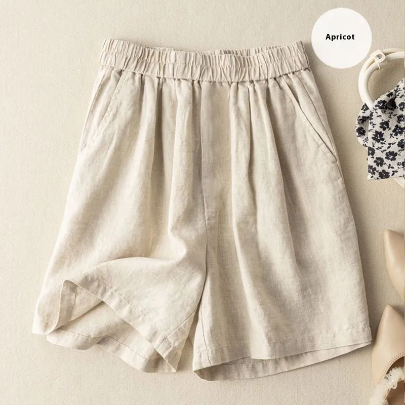 Artistic Retro Leisure Draping Cotton And Linen Wide-leg Pants For Women - 368 Optic Linen-3Xl