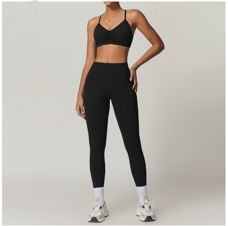 Beauty Back Yoga Clothes Suit Cargo Pocket Sports Suit High Waist Hip Lift Workout Clothes