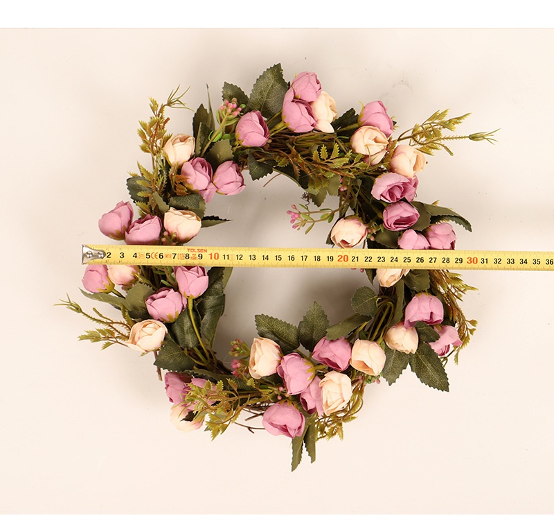 Title 1, Rose Bud Wreath Vine Ring Garland Simulation