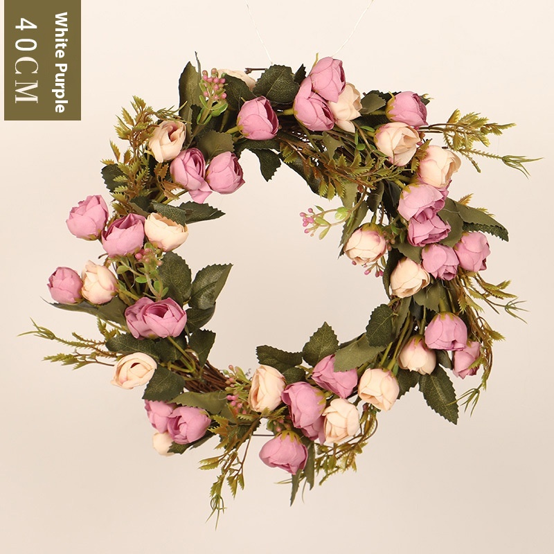 Title 6, Rose Bud Wreath Vine Ring Garland Simulation