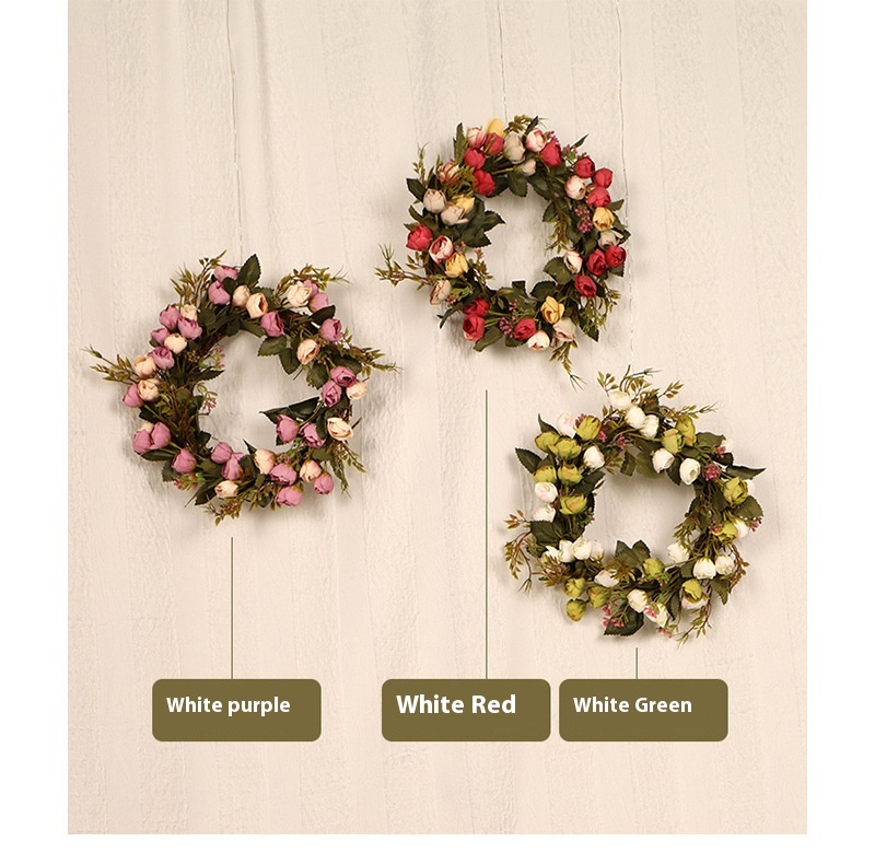 Title 13, Rose Bud Wreath Vine Ring Garland Simulation