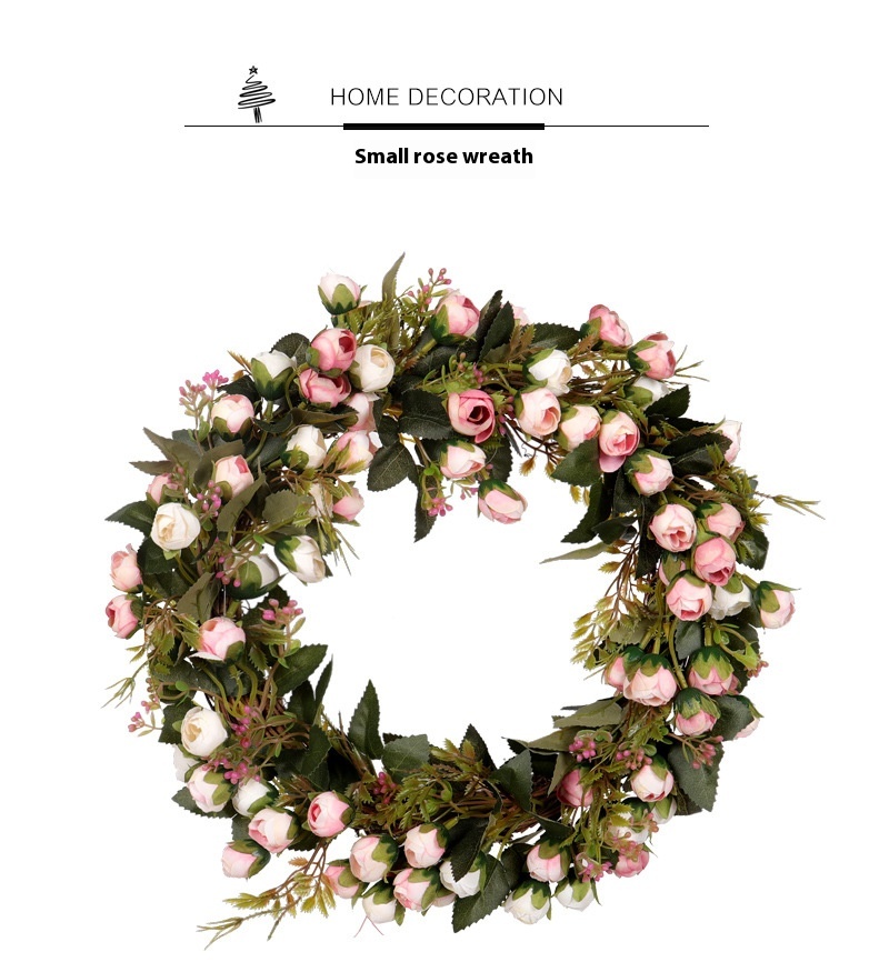 Title 2, Rose Bud Wreath Vine Ring Garland Simulation