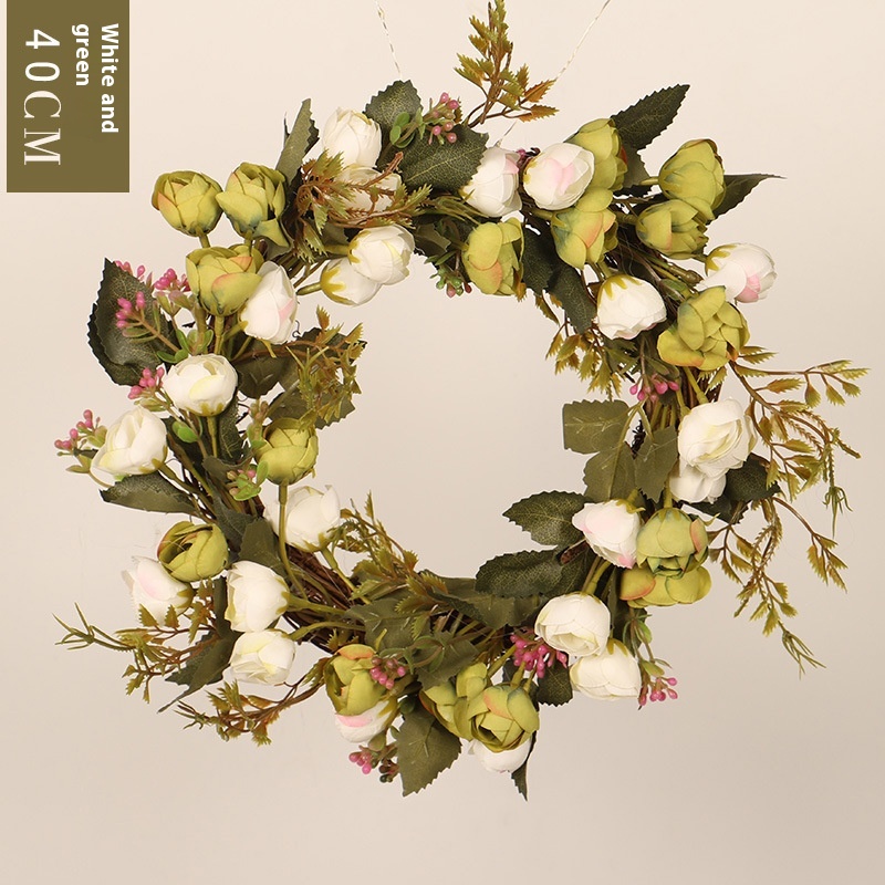 Title 12, Rose Bud Wreath Vine Ring Garland Simulation