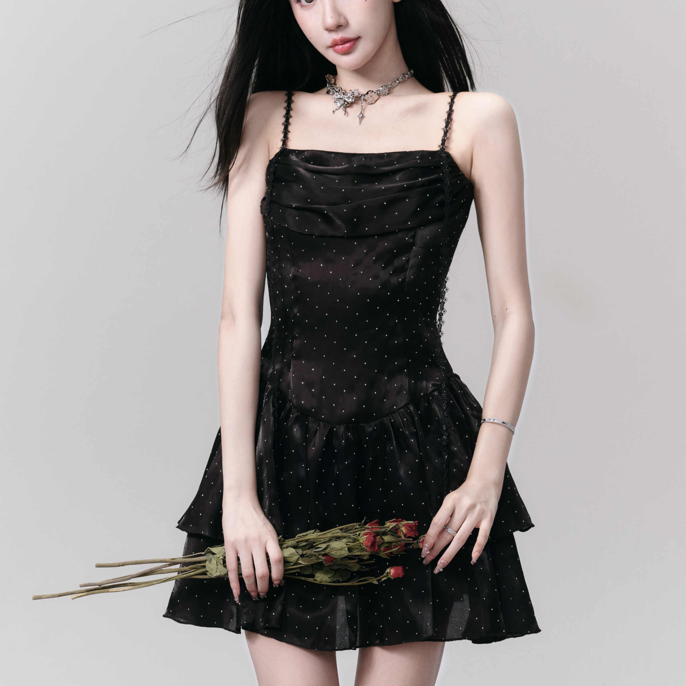 Advanced Swing Collar Streamer Dress