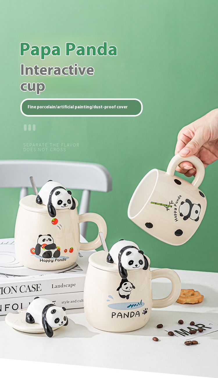 Title 4, Lying Bear Interactive Cup With Cover With Spoon