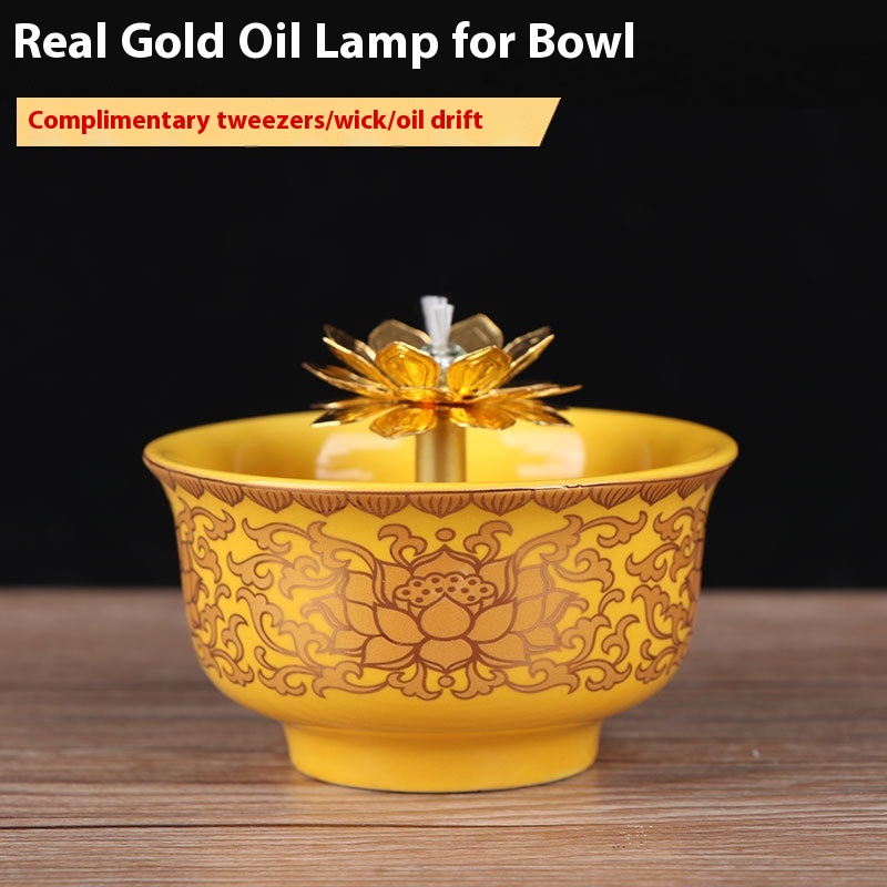 Real Gold Oil Lamp For Bowl