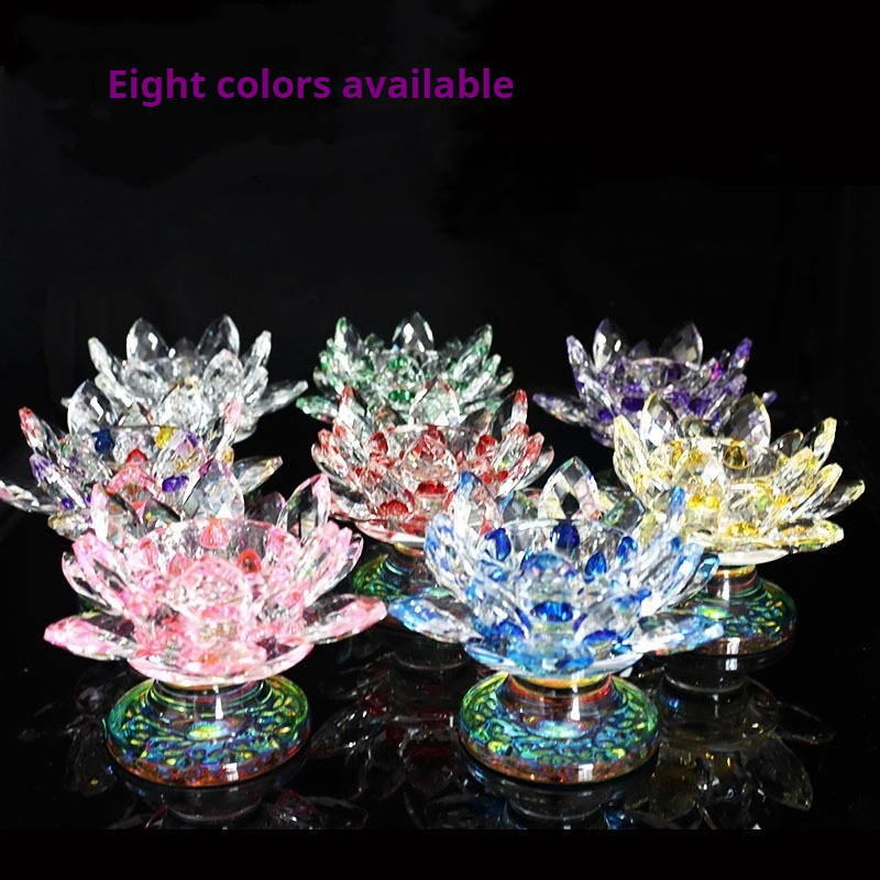 Title 4, Crystal Lotus Butter Lamp Holder Household Cand...