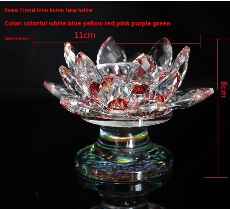 Title 7, Crystal Lotus Butter Lamp Holder Household Cand...