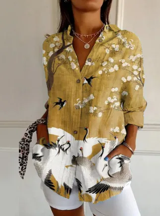 Women's Long Half Sleeve Floral Print Cardigan Desert - Shop at LoveMi