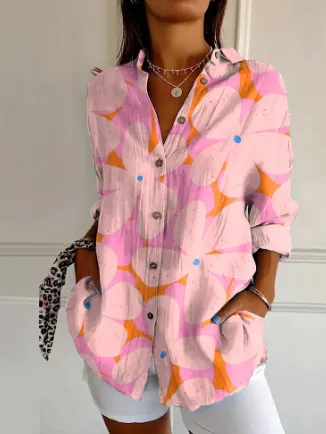 Women's Long Half Sleeve Floral Print Cardigan Pink - Shop at LoveMi