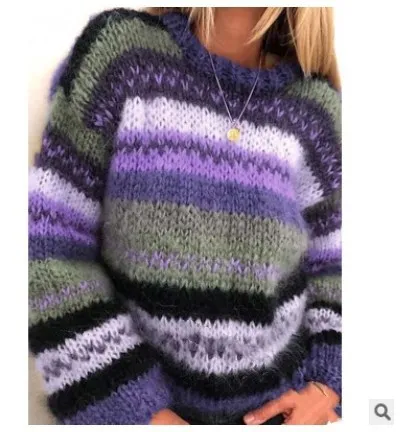 Leisure Warm All-matching Sweater Women's Clothing - Purple