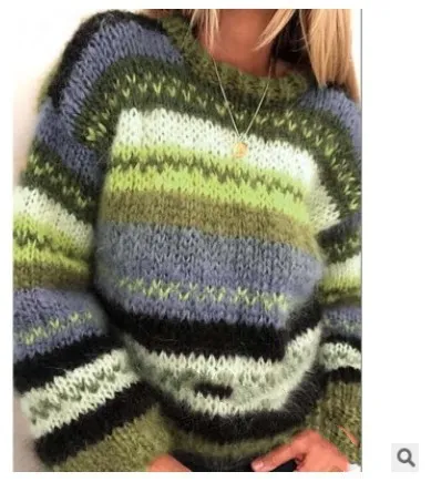 Leisure Warm All-matching Sweater Women's Clothing - Green