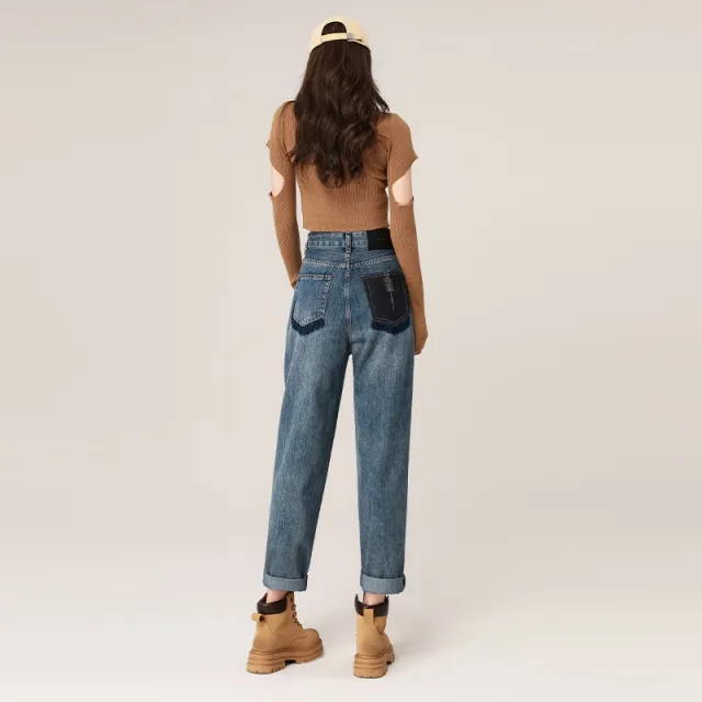 Autumn And Winter High Waist Harem Jeans Women Retro Blue Single Style - Shop at LoveMi