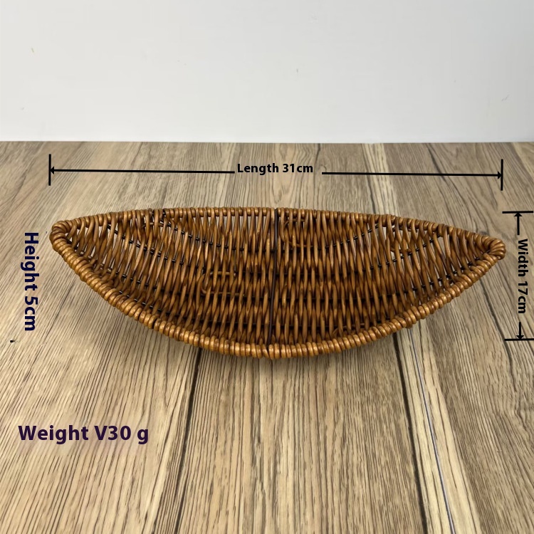 Title 6, Household Storage Basket Rattan Binaural Tray