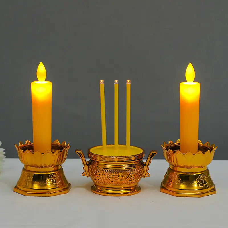 Simulation Long Brush Holder Candle Light Go To The Grave To Worship Buddha