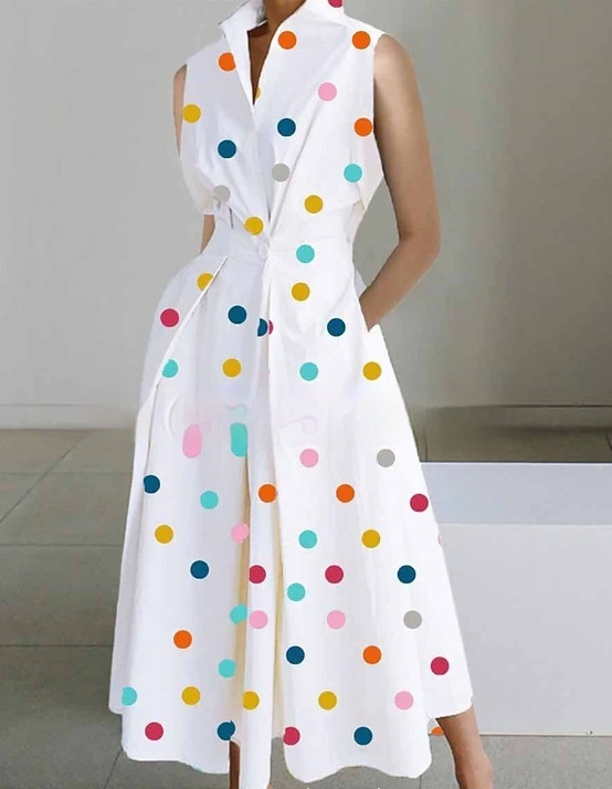 Dot White Dress