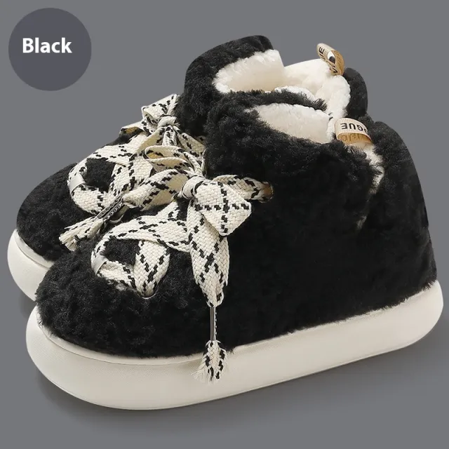 Home Non slip Thick Bottom Household Cotton Slippers Women Black - Shop at LoveMi