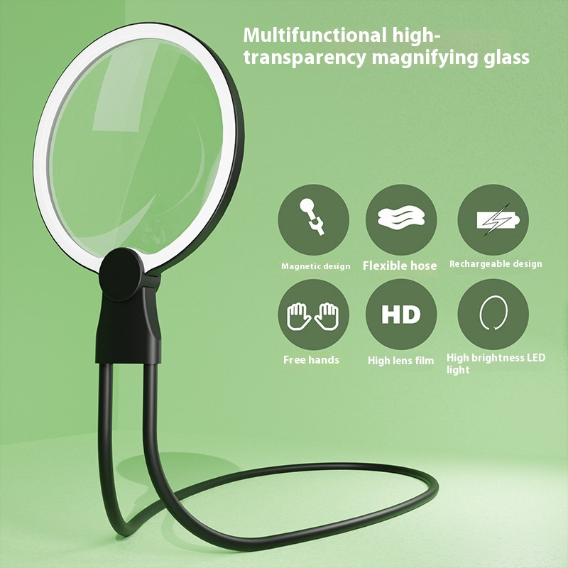 LED Light Charging Handheld HD Magnifier
