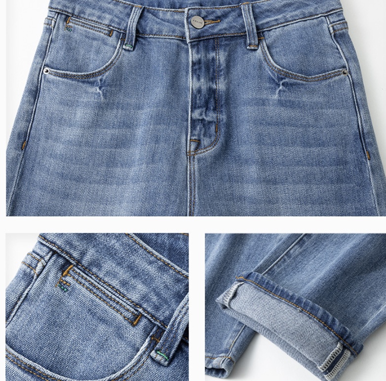 BEYONDARY Women's All-Match Cropped Straight Jeans – Versatile and Stylish Fit