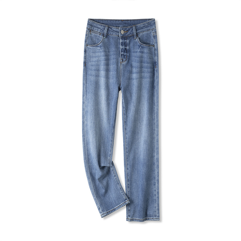 BEYONDARY Women's All-Match Cropped Straight Jeans – Versatile and Stylish Fit