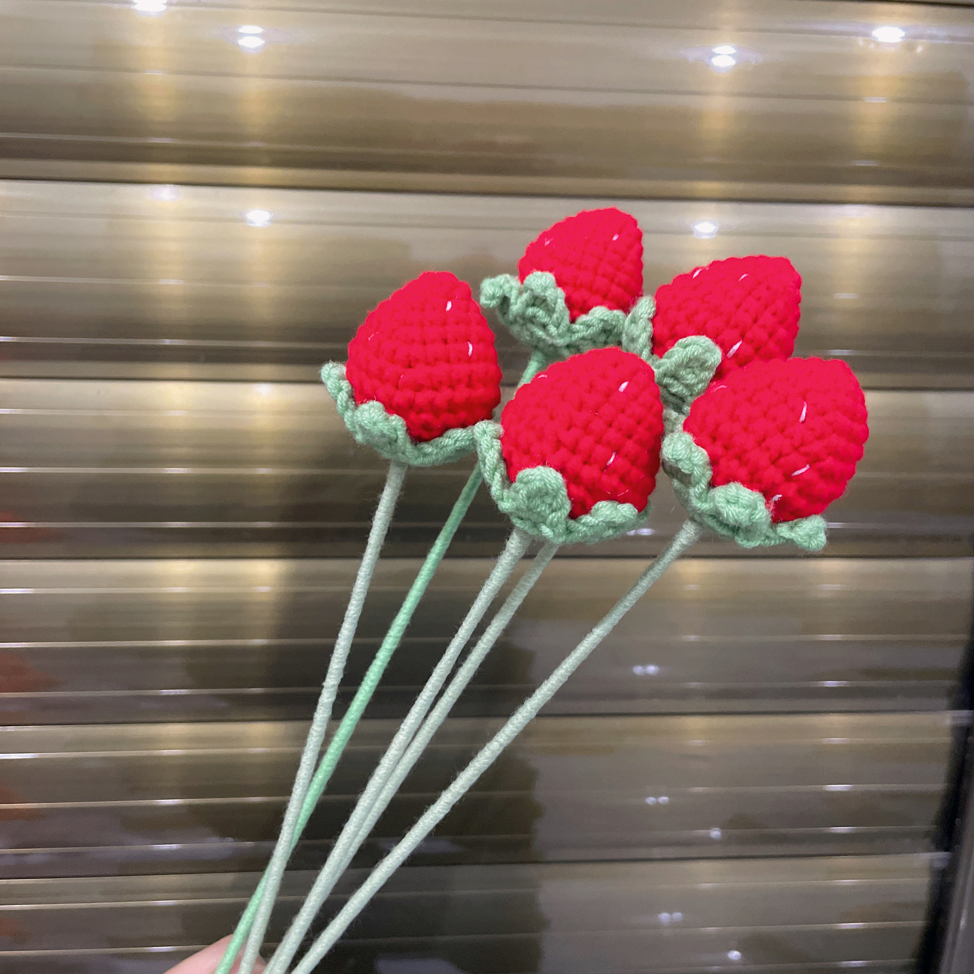 One red strawberry