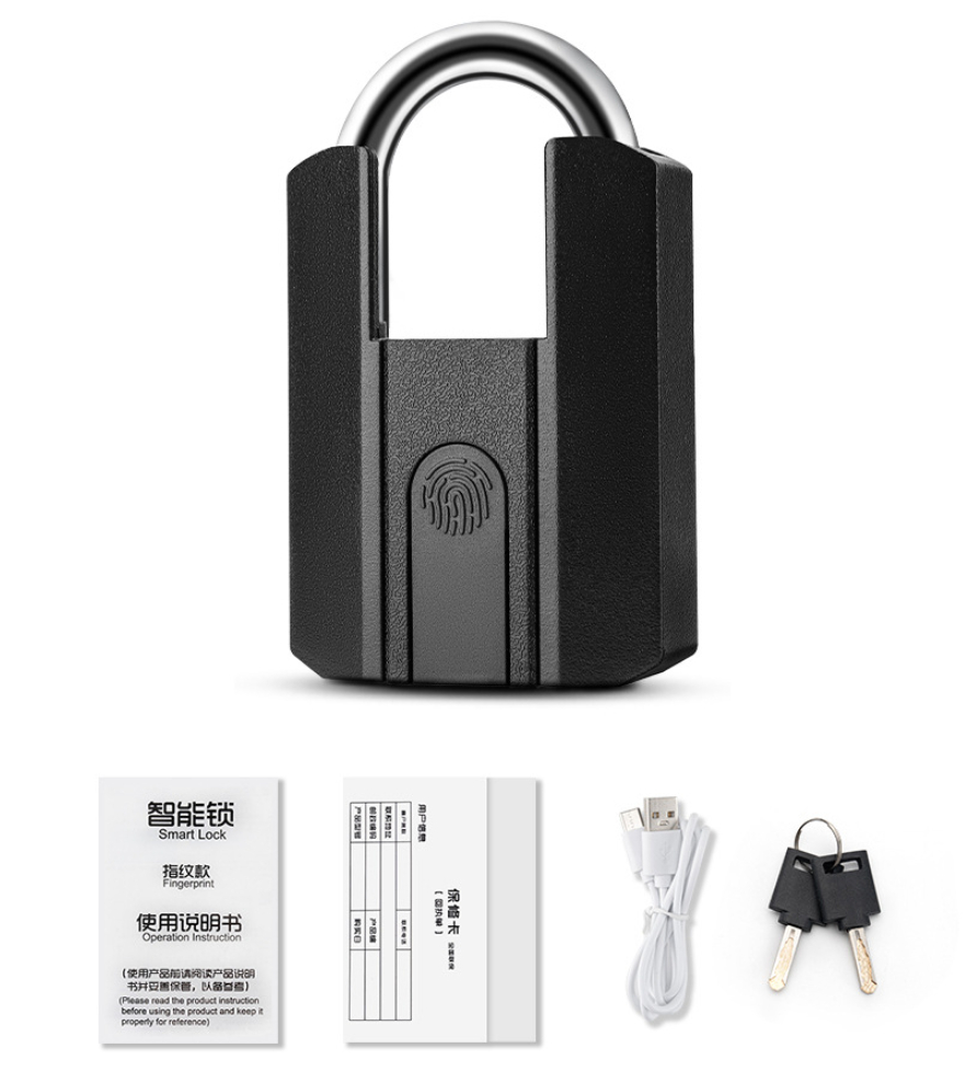 Fingerprint Padlock Black