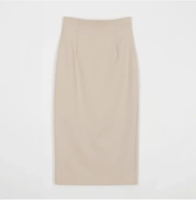 Women's Solid Color Casual High Waist Hip Hugging Long Skirt Beige - Shop at LoveMi