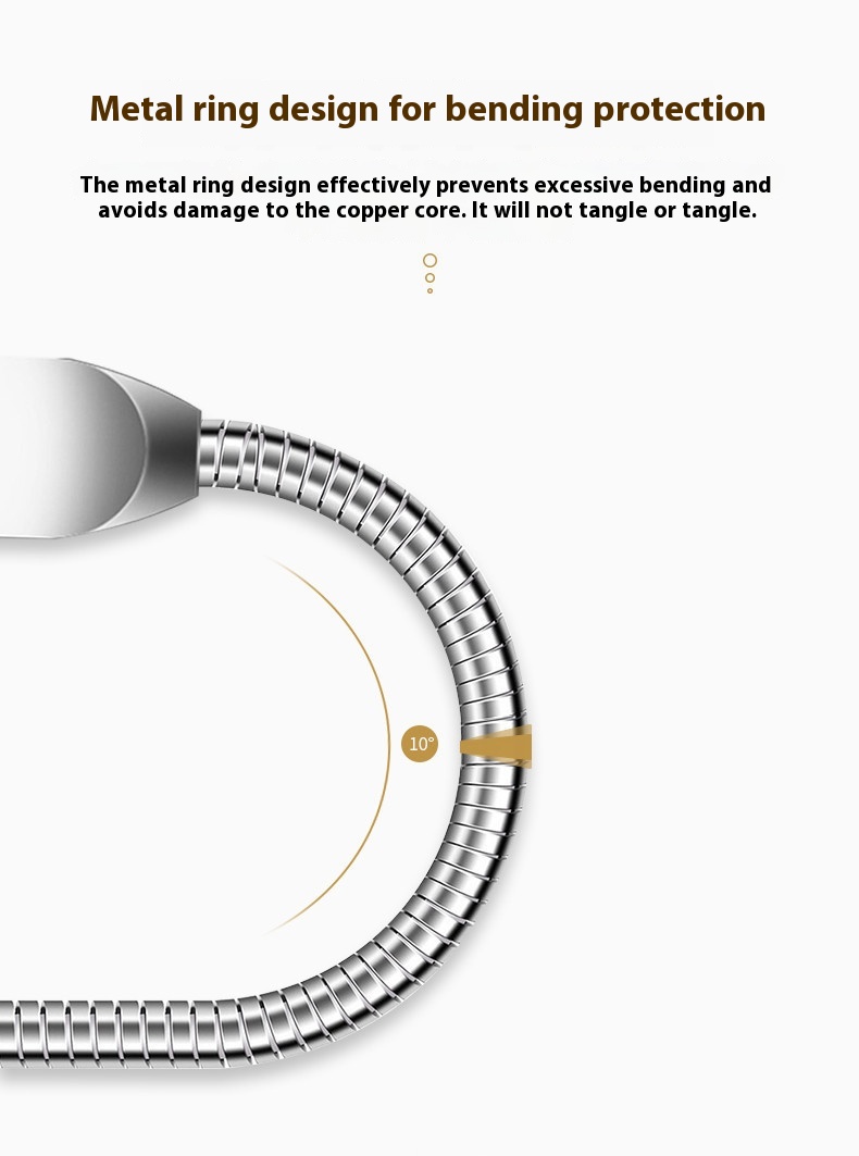 Title 7, Fast Charge Metal Spring Data Cable For TypeC A...