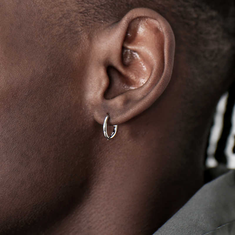 Sterling Silver Simple Ear Ring Men's And Women's Glossy Plain Earrings