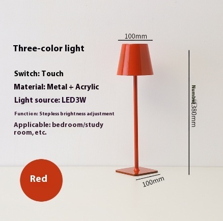 High Leg Table Lamp Red