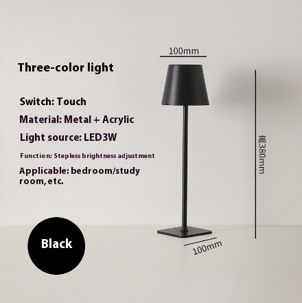 High Leg Table Lamp Black