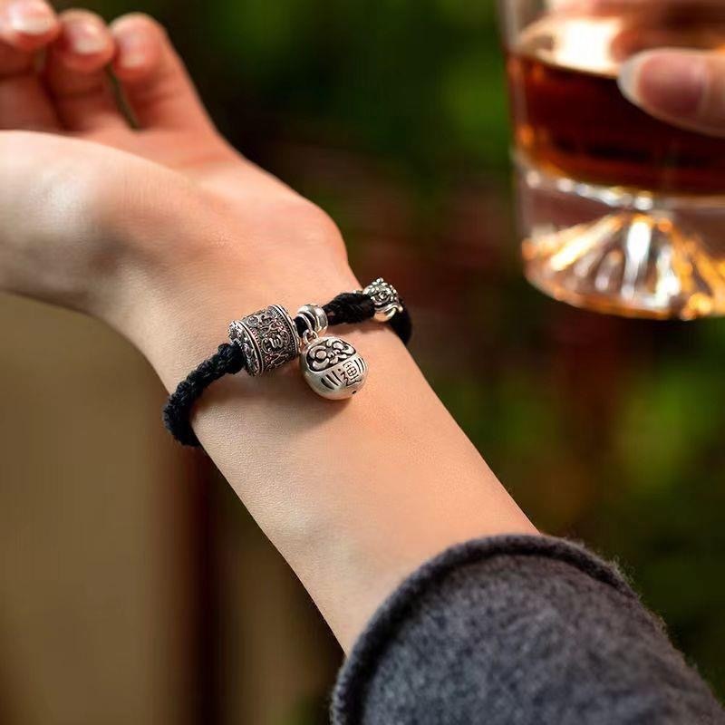 Creative Hand Woven Black Rope Bracelet