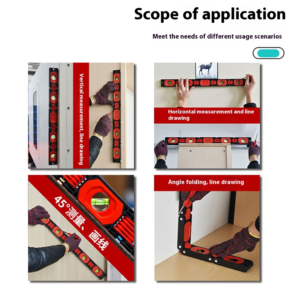High Precision Folding Horizontal Ruler Woodworking Measuring Tool