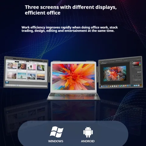 14-inch Dual-screen Portable Monitor Laptop with Wall-mounted External Expansion