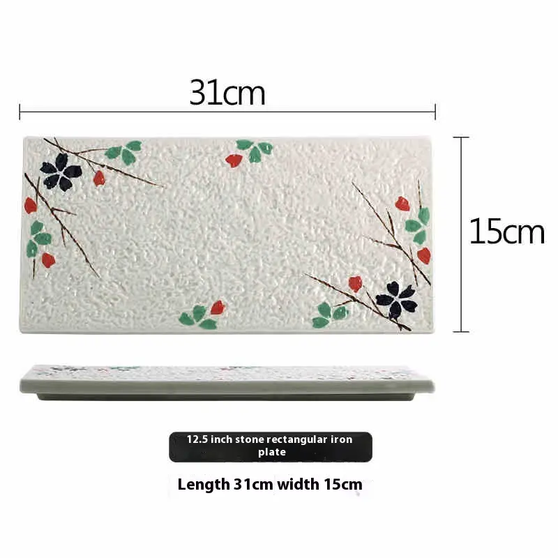 Ceramic Rectangular Plate Sushi Sashimi Plate
