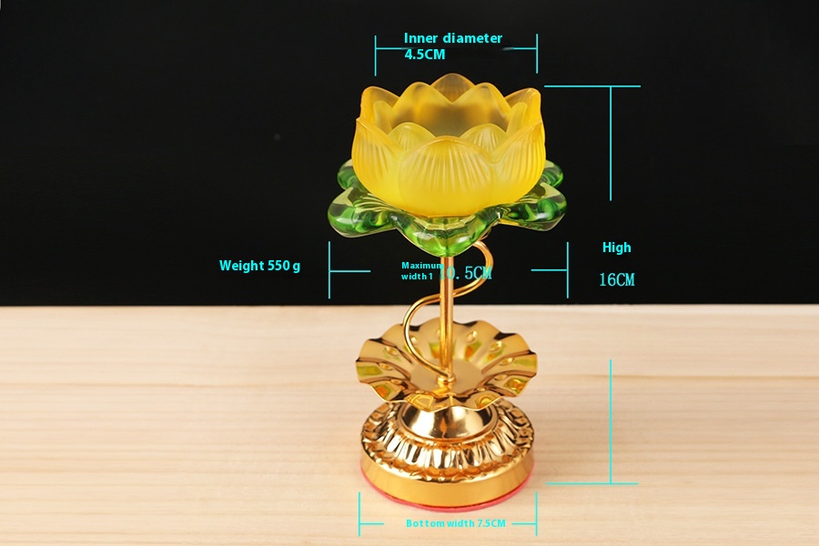 Title 7, High-foot Glass Alloy Lotus Holder Candlestick ...