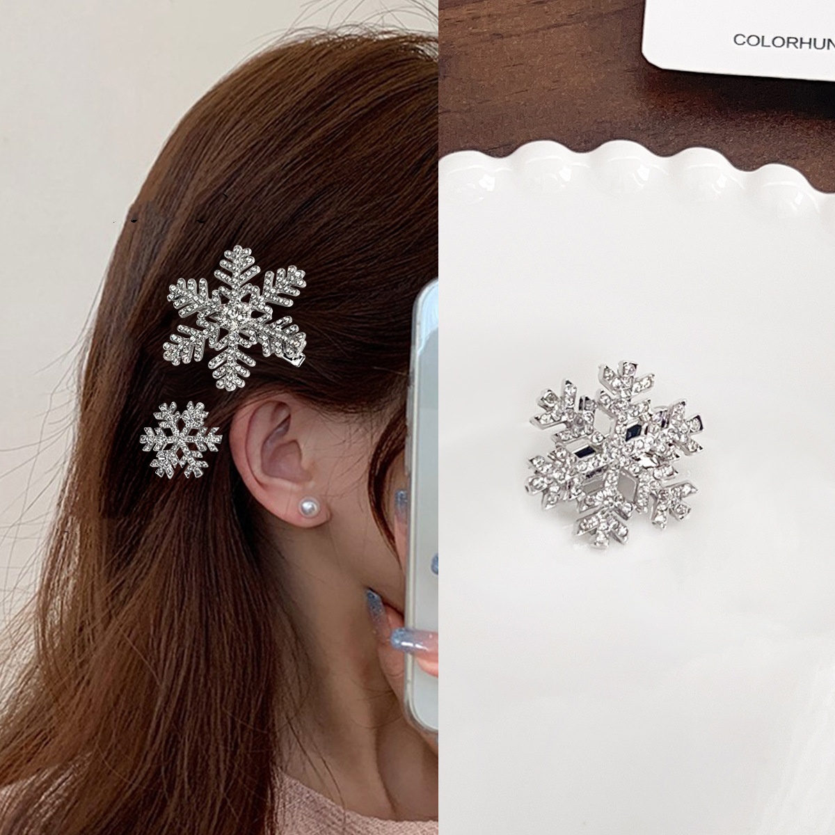 Small Size Snowflake Barrettes