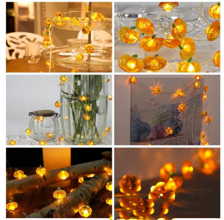 Title 9, Guirlande lumineuse LED citrouilles pour Hallow...