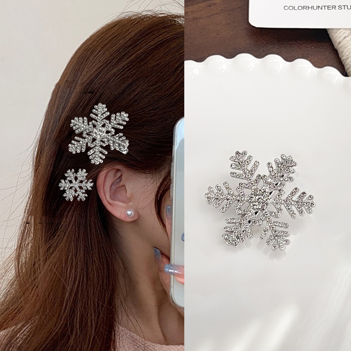 Large Snowflake Barrettes