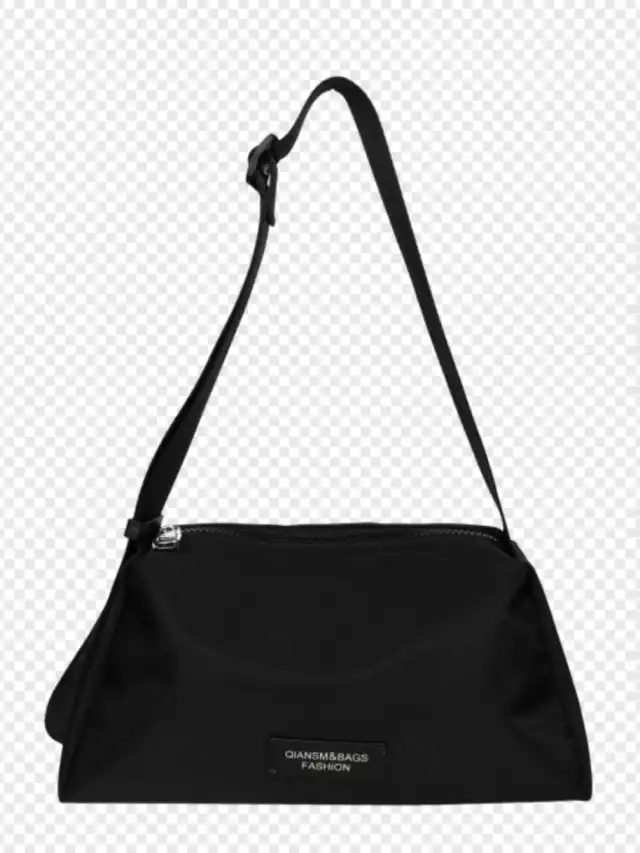 Solid Color Simple Crossbody Oxford Cloth Waterproof Bag Women's New Black - Shop at LoveMi