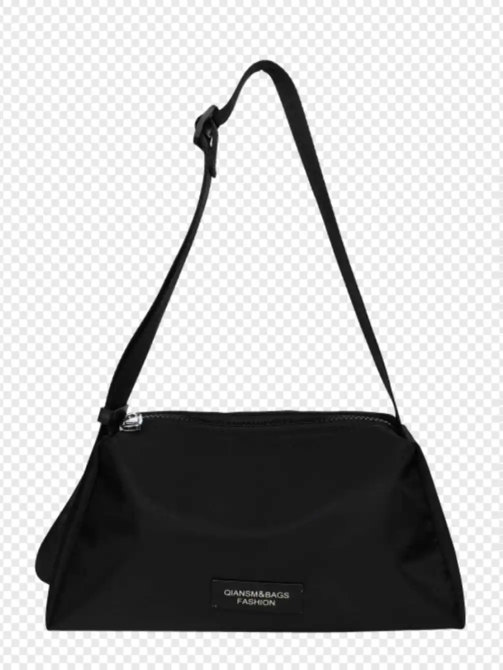Solid Colour Simple Crossbody Oxford Cloth Waterproof Bag Women's New - Black
