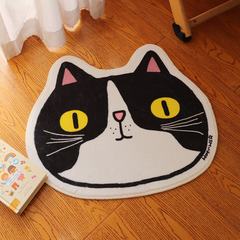 Title 1, Cat Illustration Floor Mat Cute Absorbent Anti ...