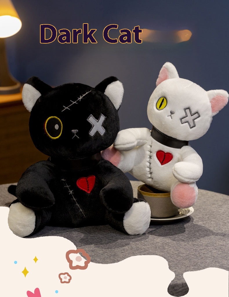 Title 2, Dark Cat Series Funny Mood Cat Doll Plush Toys